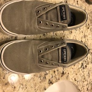 Sperry, grey Men / Striper II Canvas Slip On Sneaker